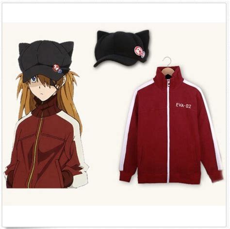 Evangelion Eva Asuka Langley Soryu Cosplay Costume Hoodie Jacket Coat