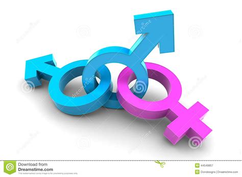 Two Male With Female Gender Symbol Stock Illustration Illustration Of