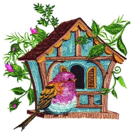 Floral Birdhouse Embroidery Designs Machine Embroidery Designs At
