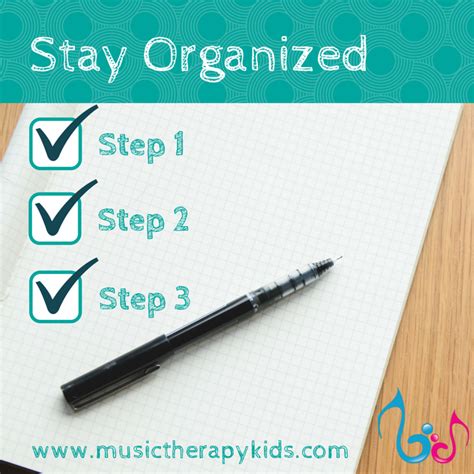 Get Organized At School In 3 Easy Steps Music Therapy Kids