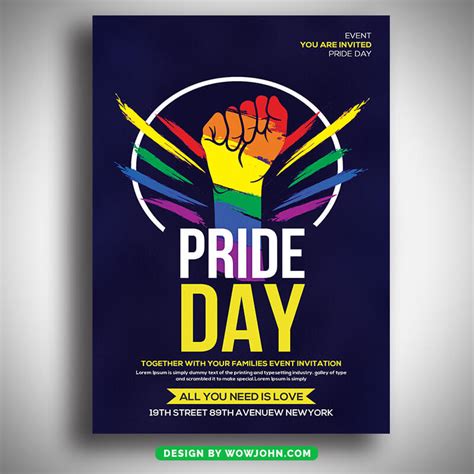 pride day flyer poster card template psd free psd templates png vectors