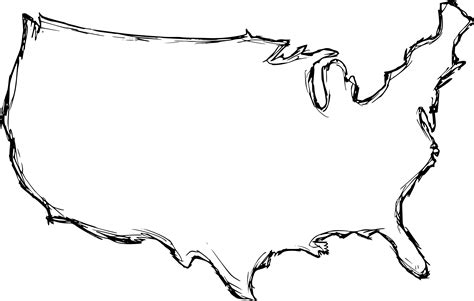 Map Of Usa Drawing Png Transparent