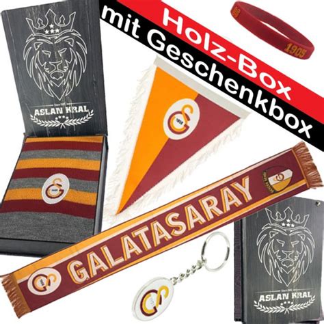 Galatasaray Holz Geschenkbox Mit Gravur Schal Fahne Armband
