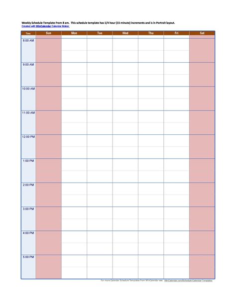 Free Printable Hourly Schedule Template Printable World Holiday