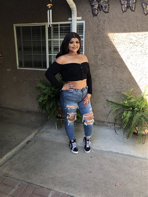 Outfits For “plus Size “teens Girls Ripped Jeans Cute Swag Outfits