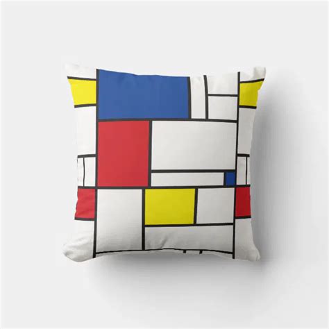 Mondrian Minimalist Geometric De Stijl Modern Art Throw Pillow Zazzle
