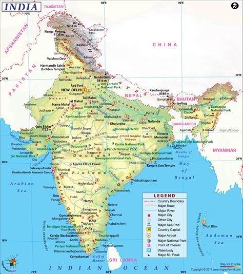 Map Of India  Hd Maps Of The World