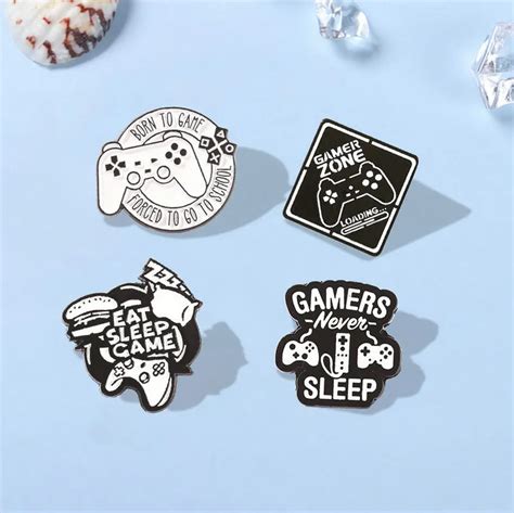 10 Pcs Lot Gamer Enamel Pin Gaming Quote Brooches Video Game Player