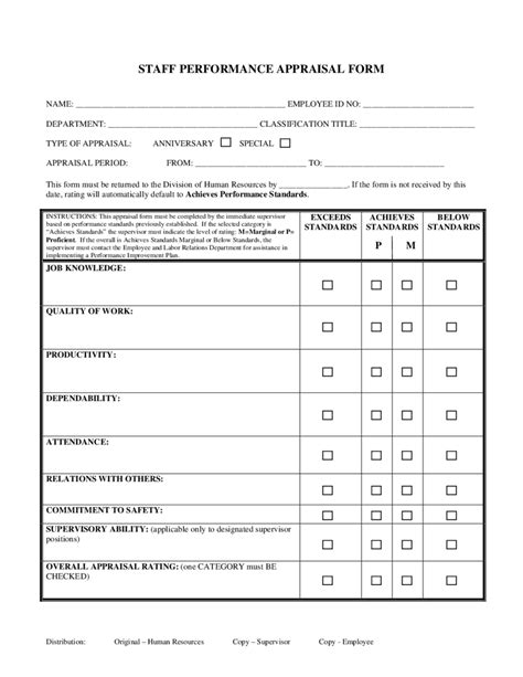 Free Printable Employee Evaluation Forms Printable Forms Free Online