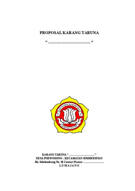 Doc Proposal Karang Taruna Uut Selly Official Channel 2015