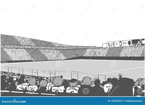 Illustration Of Arena Stadium Crowd At Sports Event Stock Illustration