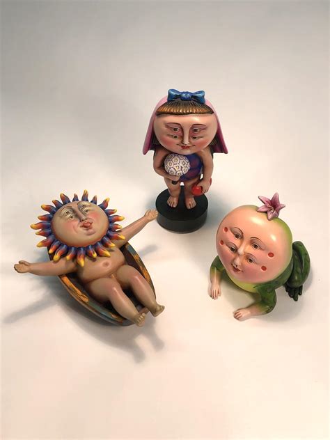 Lot Sergio Bustamante Mexican B 1943 Three Works Cast Resin