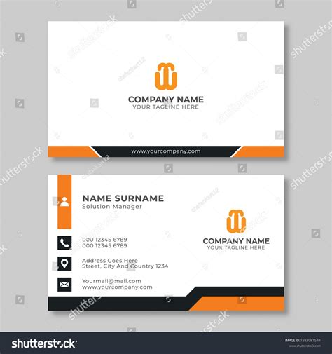 313483 Orange Business Card Template Images Stock Photos And Vectors