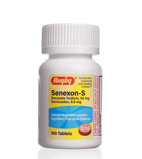 Senexon S Docusate Sodium 50mg And Sennosides 8 6mg 100 Tablets By Rugby