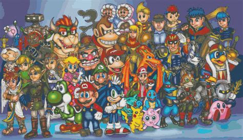 All Nintendo Characters 3543 X 2057 Cross Stitch Pattern Pdf C839