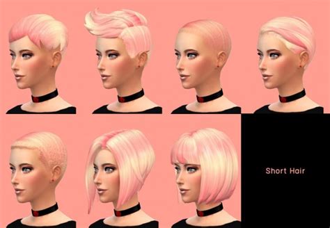 Sims 4 Hairs Morathami Simblr Pinky Peach Hairstyle Set Retextured