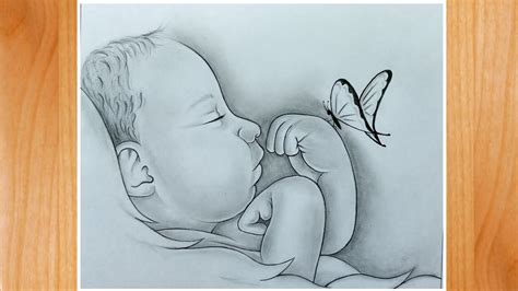 Cute Baby Drawing How To Draw Baby Sleeping Baby Drawing Baby Boy