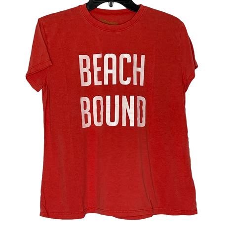 Show Me Your Mumu Mellow Coalson Tee Shirt Beach Bound Light Red Size