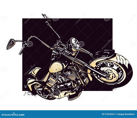 Chopper Customized Motorcycle Stock Vector Illustration Of Scooter