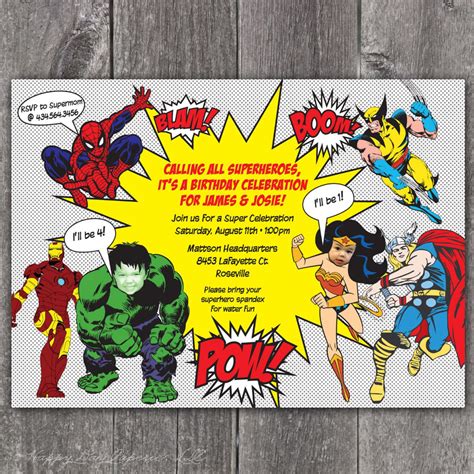 Superhero Party Invitations Wording Party Invitations Templates