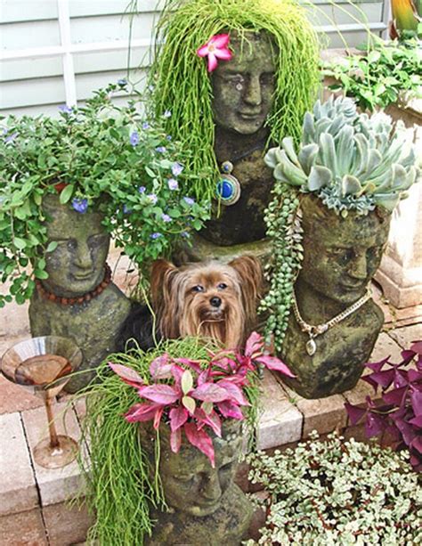 How To Make Concrete Head Planters For Your Garden The Whoot Garden