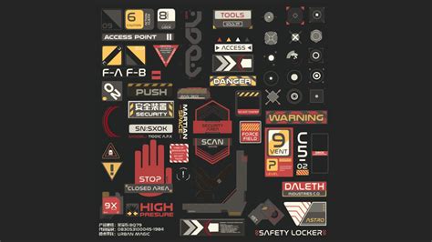 Sci Fi Tech Decals Super Pack Of 70 Buy Royalty Free 3d Model By