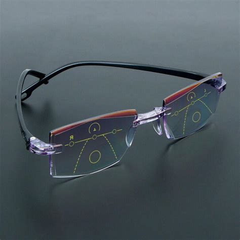 Rimless Progressive Multifocal Reading Glasses Presbyopia Eyeglasses Visi