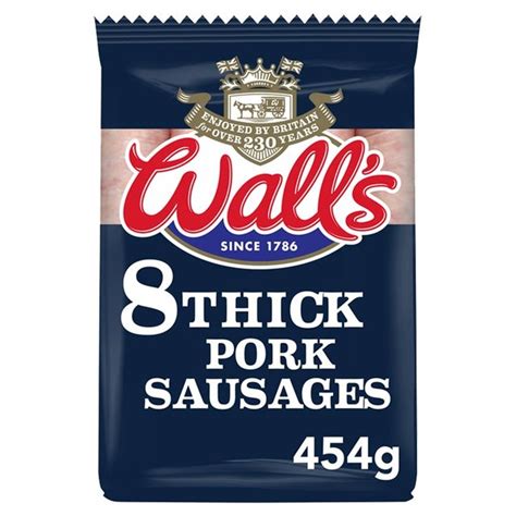 Walls 8 Thick Pork Sausages 454g From Ocado