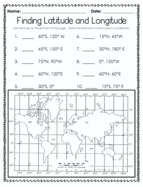 World Latitude And Longitude Worksheet And Answer Key