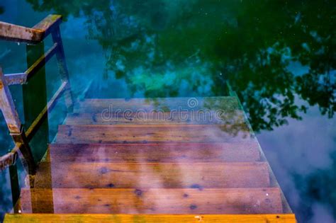 A Blue Lake With Stairs Down Stock Photo Image Of Lake Kazan 118815826