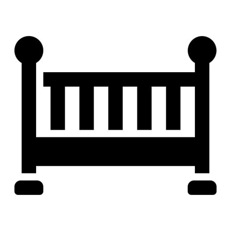 Tempat Tidur Bayi Bayi Tempat Tidur Ikon Di Roundies Solid Icons