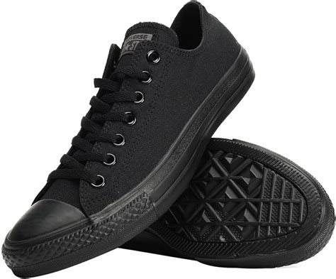 Converse Unisex Chuck Taylor All Star Ox Low Top Black Monochrome Sneakers 11 M