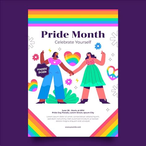 Premium Vector Vertical Banner Template For Pride Month Celebration