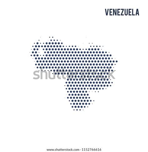 Dotted Map Venezuela Isolated On White Stock Vector Royalty Free