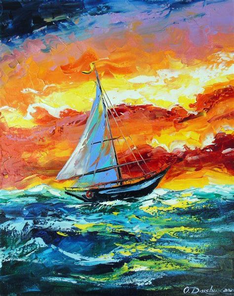 Olha Darchuk Paintings For Sale Painting Sea Artwork Boat Art