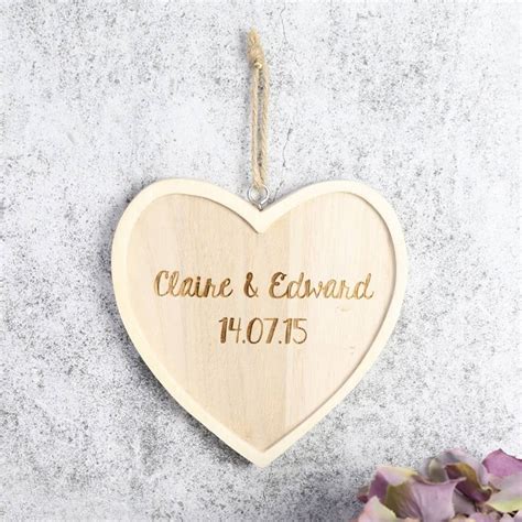 Personalised Wooden Hanging Heart By Lisa Angel Homeware And Ts