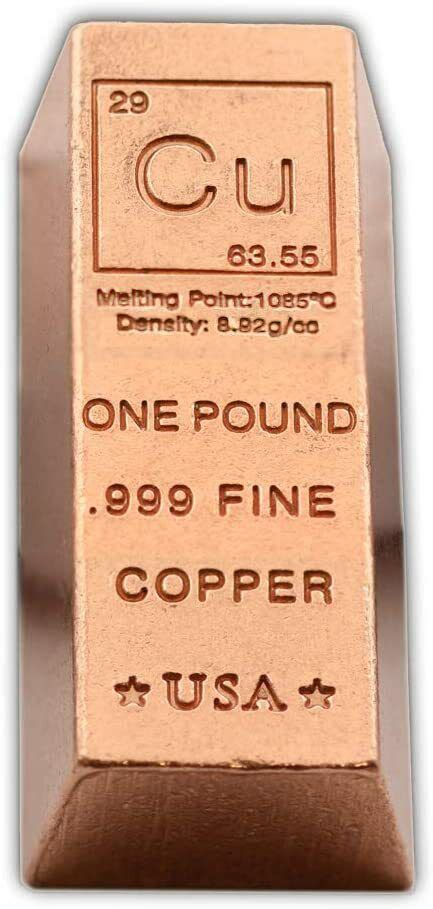 1 Lb Copper Ingot 999 Fine Copper 16 Oz Copper Bar Bullion Ebay