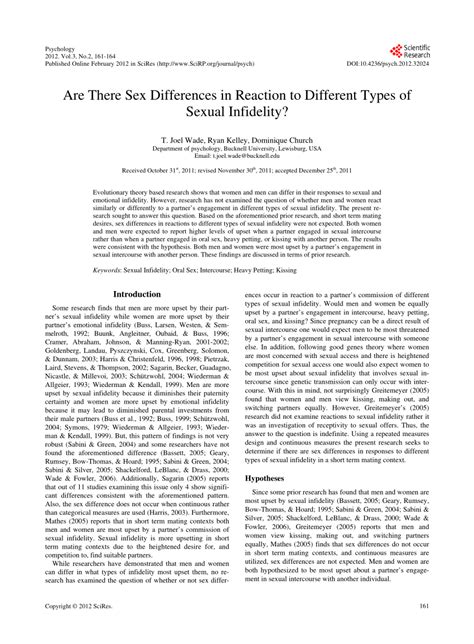 Pdf Are There Sex Differences In Reaction To Different Types Of