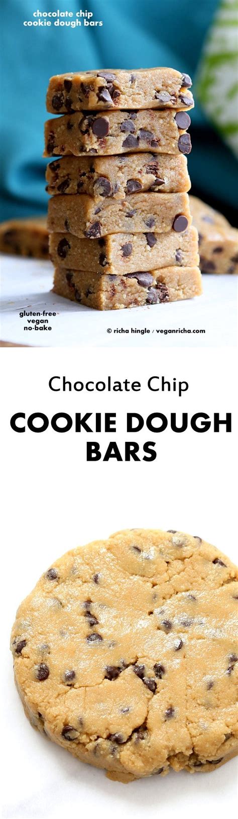 Vegan Chocolate Chip Cookie Dough Bars No Bake Glutenfree Vegan Richa
