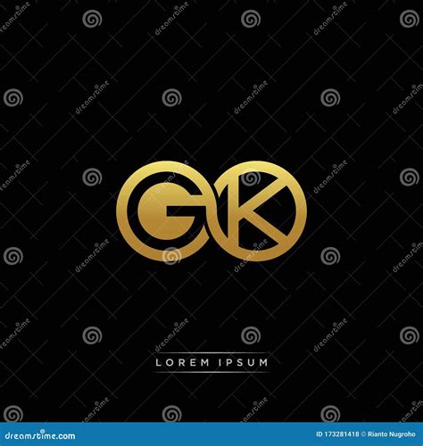Gk Initial Letter Linked Circle Capital Monogram Logo Modern Template