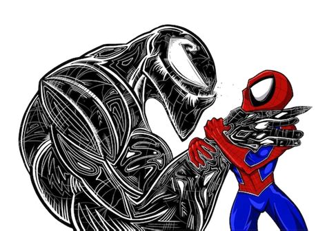 Spiderman Vs Venom Fan Art Etsy