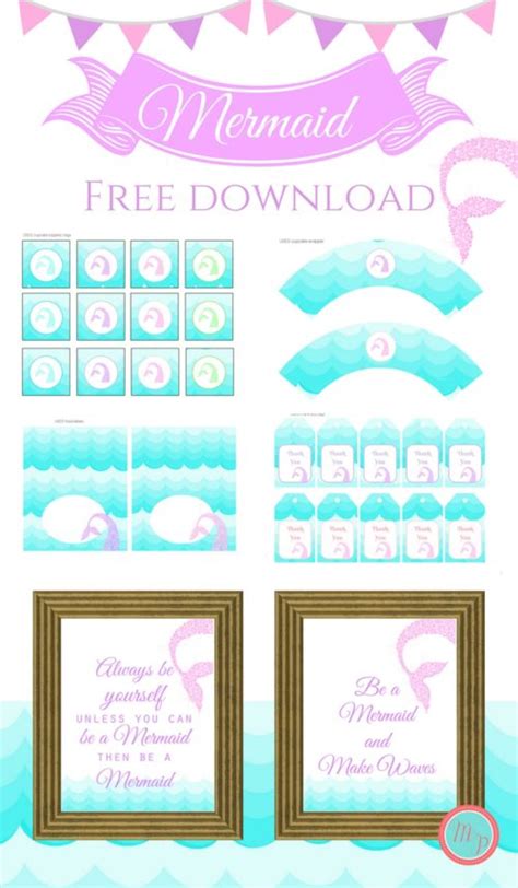 Full tutorial and download at project nursery. Musings of an Average Mom: Mermaid Party Printables