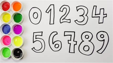 Como Dibujar Y Colorear Los Números Aprende Los Números Y Colores