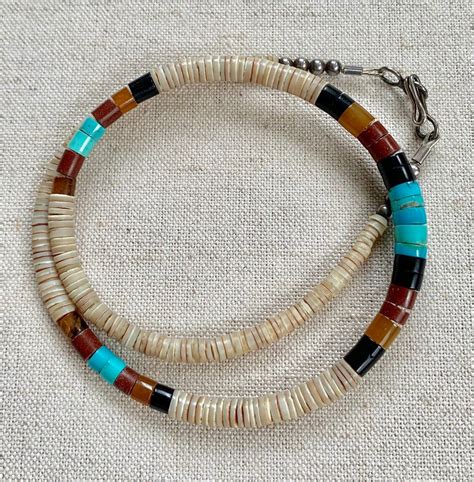 Old Heishi Turquoise Choker Necklace Vintage Native American Santo