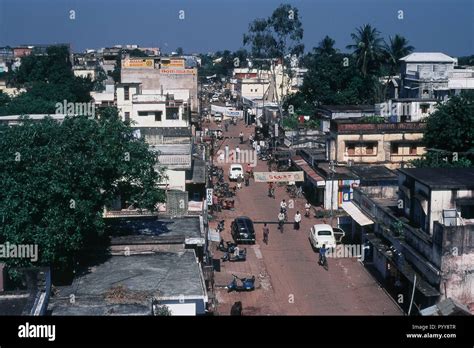Aerial View Of Street Bhubaneswar City Orissa India Asia Stock