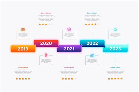 Free Vector Colorful Gradient Timeline Infographic