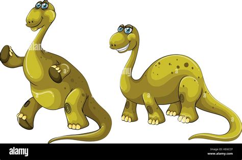 Green Dinosaurs With Long Necks Illustration Stock Vector Image And Art