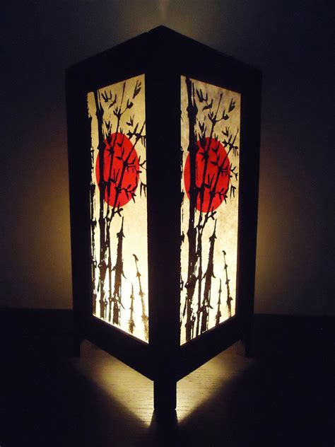 Asian Oriental Bamboo Sunset Japanese Lamp Zen Bedside Lamp Etsy