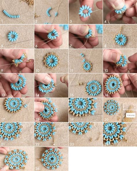Step By Step Instructions On How To Make Beaded Flower Earrings With
