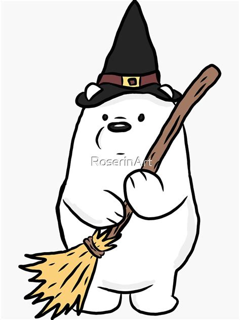 Polar Bear Witch Sticker By Roserinart Redbubble